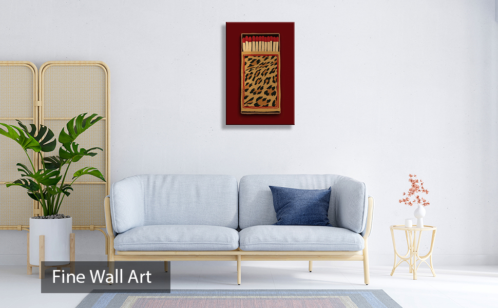 Retro Leopard Matchbox Printable Wall Art Trendy Dorm Room and Bar Cart Decor