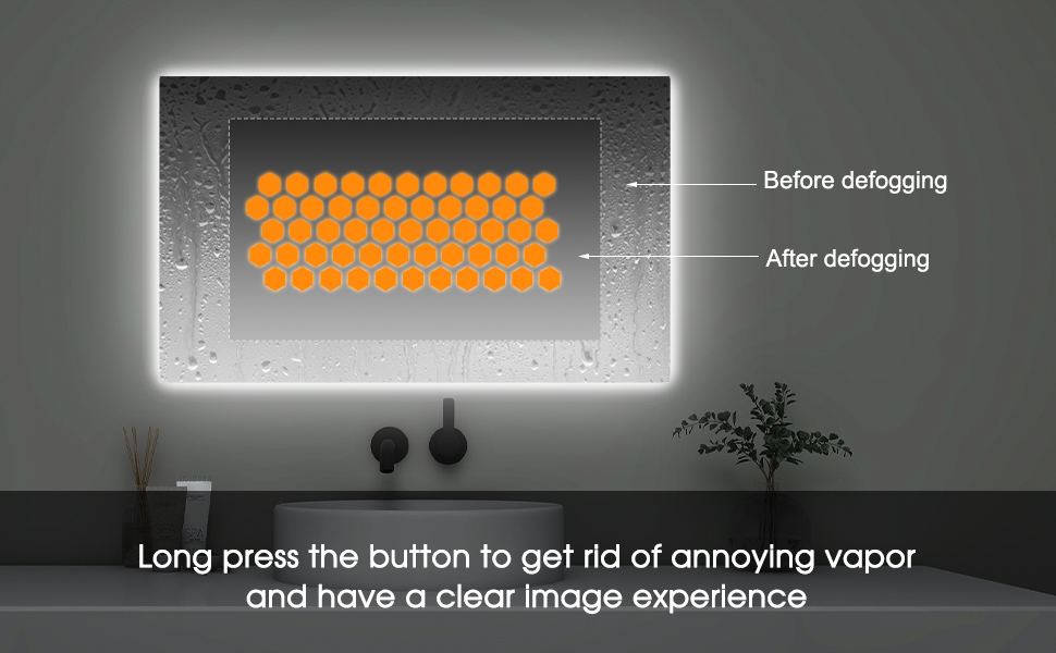 BYECOLD Smart Bathroom Mirror with Bluetooth WiFi Enabled