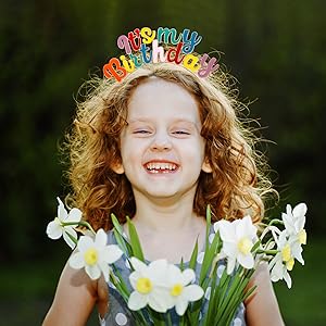 Colorful It's my Birthday Headband Headpiece Sash for Women Hair Band Hair Accessories