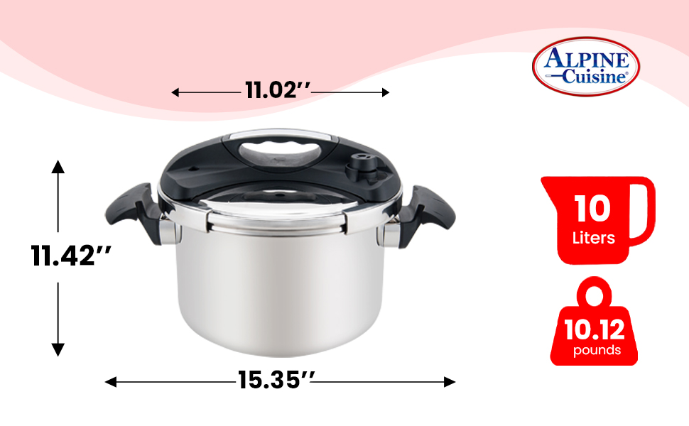 Alpine Cuisine Stainless Steel Pressure Cooker, for All