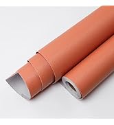 Yun-aeon Orange Textured Peel and Stick Wallpaper 15.7" × 120" Removable Waterproof Contact Paper...