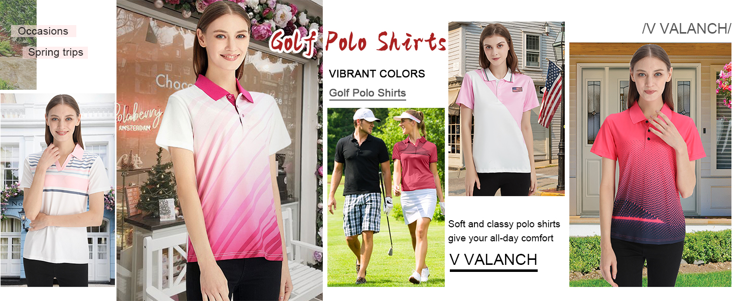 Spring polo shirts for women fashion trendy short sleeve polo shirts