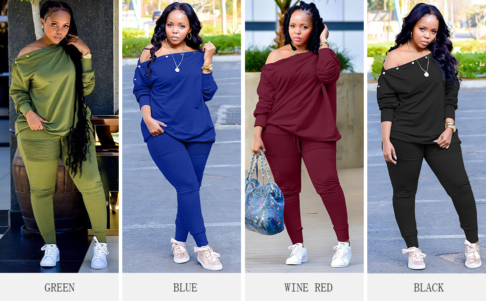 color 2 piece outfits for women