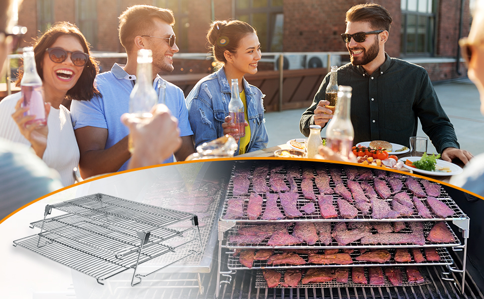 Jerky Racks for Barrel Style Pellet Grills, 21 inch 3