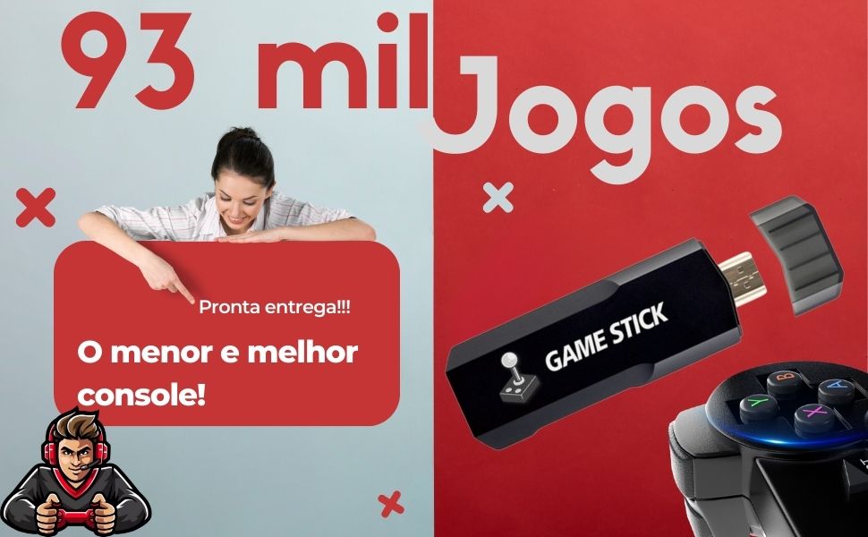 Game Stick G10 93.000 Mil jogos 64GB 2 Controles Console de jogos