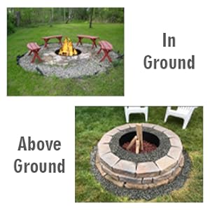 Fire Pits Ring Insert Liner Outdoor Outside Fireplace Wood Burning Portable Camping Bonfire