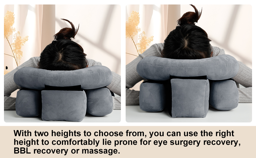 Face Down Pillow for Sleeping Height Adjustable Face Down