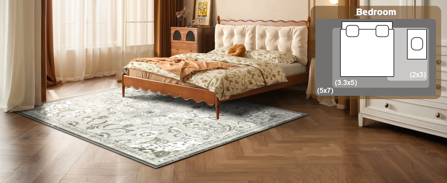 Roseek Door Mat 3.3x5 Washable Rug Non Slip, Small Boho