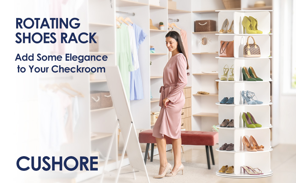 rotating shoe rack tower