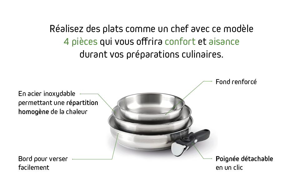 Batterie de cuisine à induction Qdesign 4 pièces - Acier inoxydable - Lot pour tous types de feux - Sans PFOA - Argenté 220547bc F6c5 466e Beb4 F338c5cedc9a. CR0,0,970,600 PT0 SX970 V1