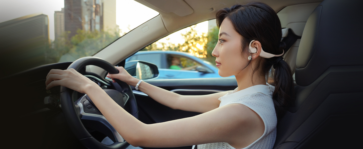 OW20B Open Ear Headphones with Mic, ENC Noise Cancelling Microphone Headset for Work