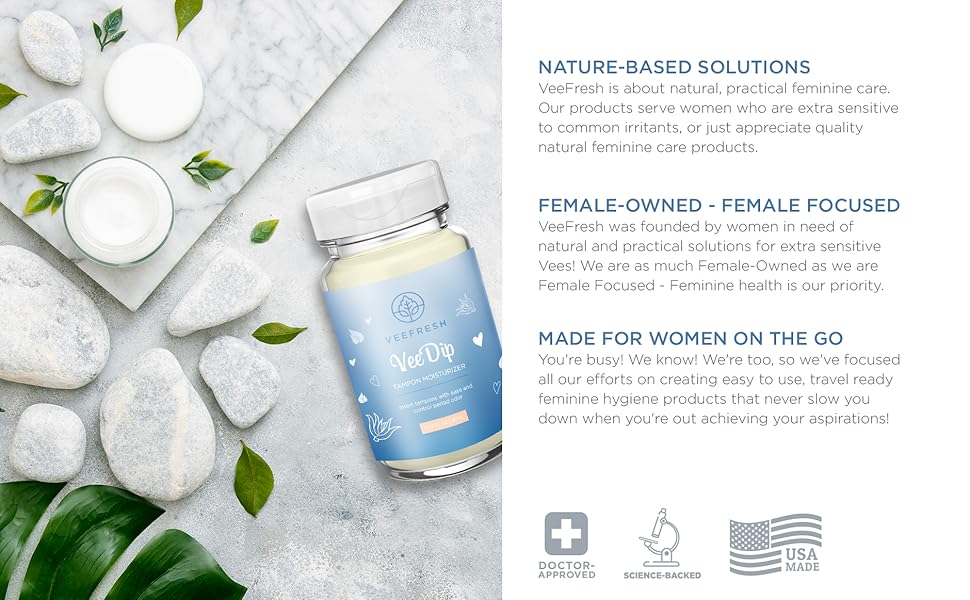 VeeFresh VeeDip Boric Acid Tampon Moisturizer Fortified