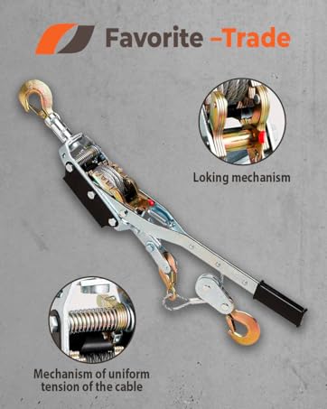 FT 5-Ton Power Puller - Dual Gear Lightweight and Portable Pulling Cable Rope Puller