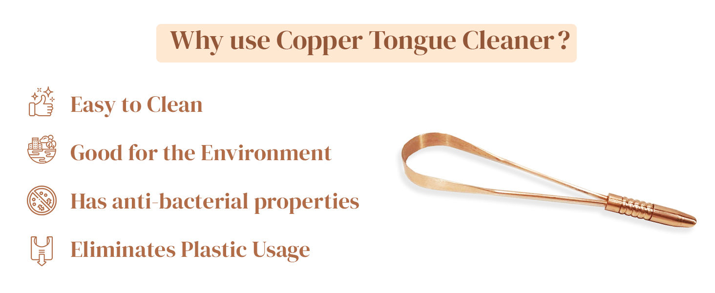 Perfora Copper Tongue Cleaner for Men and Women For Fresh Breath & Bacteria Removal Improved