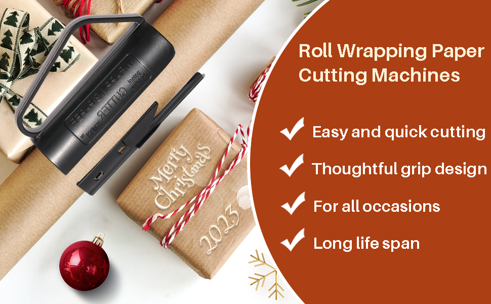 SEKESOER Wrapping Paper Cutter for Christmas Wrapping Paper, Gift Wrap Cutter for Rolls, Paper