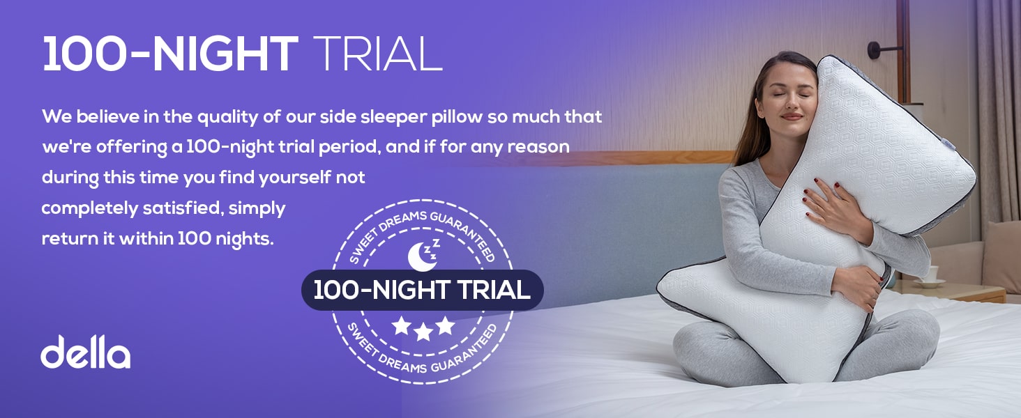 della Curved Side Sleeper Pillow Ergonomic Design for