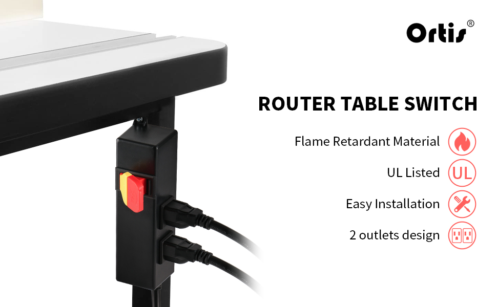Ortis 125V MultiPurpose Router Table Switch with 2 Outlets, Perfect