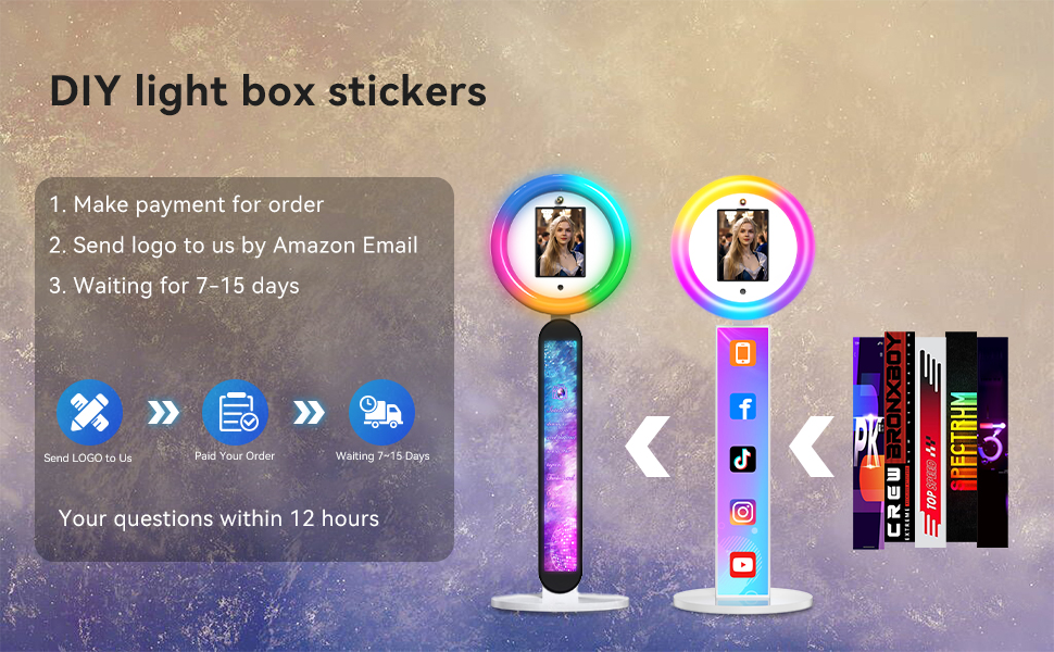 OGZSP Photo Booth Stand for iPad 10.2”12.9” Customized