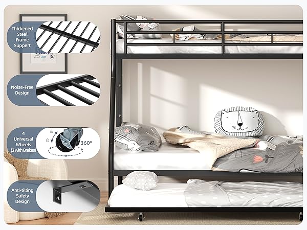 Amazon.com: Shintenchi Bunk Bed Twin Over Full Size with