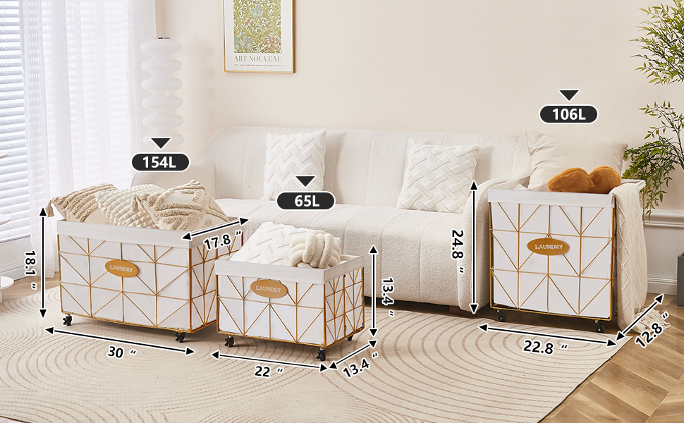 Amazon.com: Mxfurhawa Collapsible Laundry Hamper with Wheels