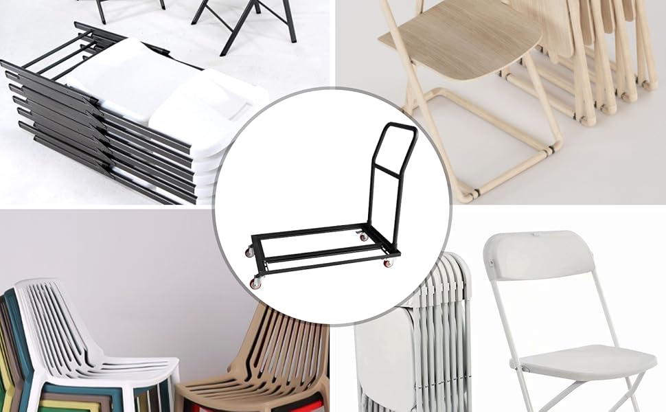 Folding Chair Dolly Black Multifunction Folding Chair Cart