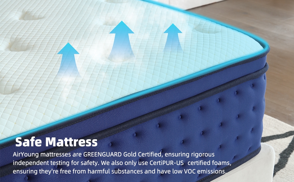 AirYoung Full Mattress 10 Inch, Comfort Memory Foam Hybrid