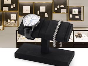 Woodten double watch display stand