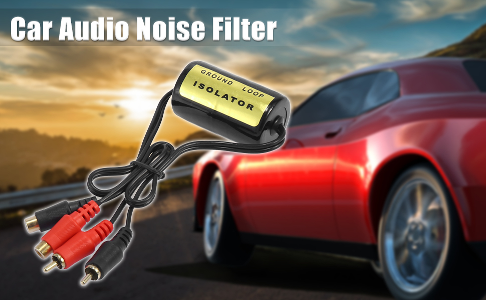 X AUTOHAUX DC 12V RCA Car Audio Noise Filter Ground Loop