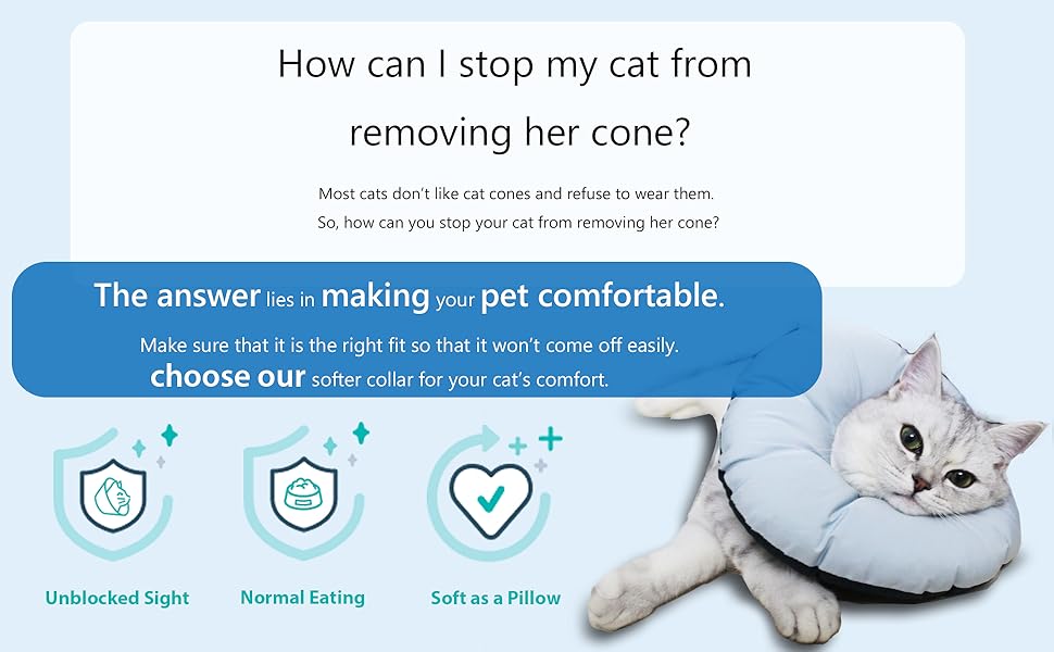 NUACLOX Soft Cat Cone Collar,Cute Cat Neck Cone Recovery Collar