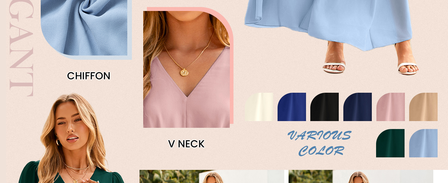 Womens Flowy Maxi Dress Chiffon