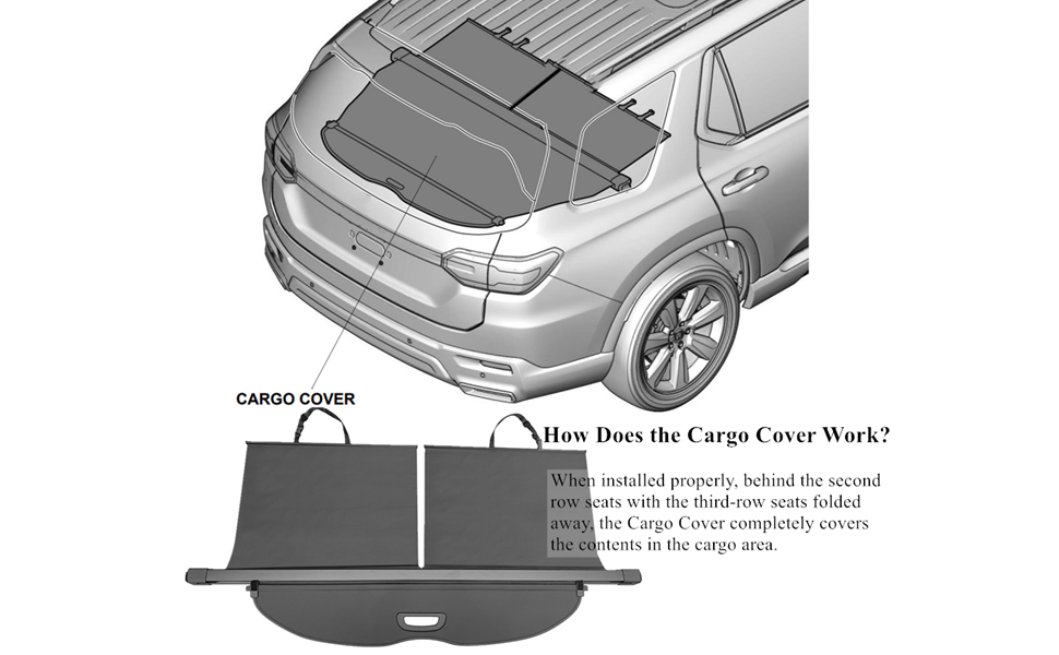 VeCarTech Compatible with 2025 2024 2023 Honda Pilot Rear