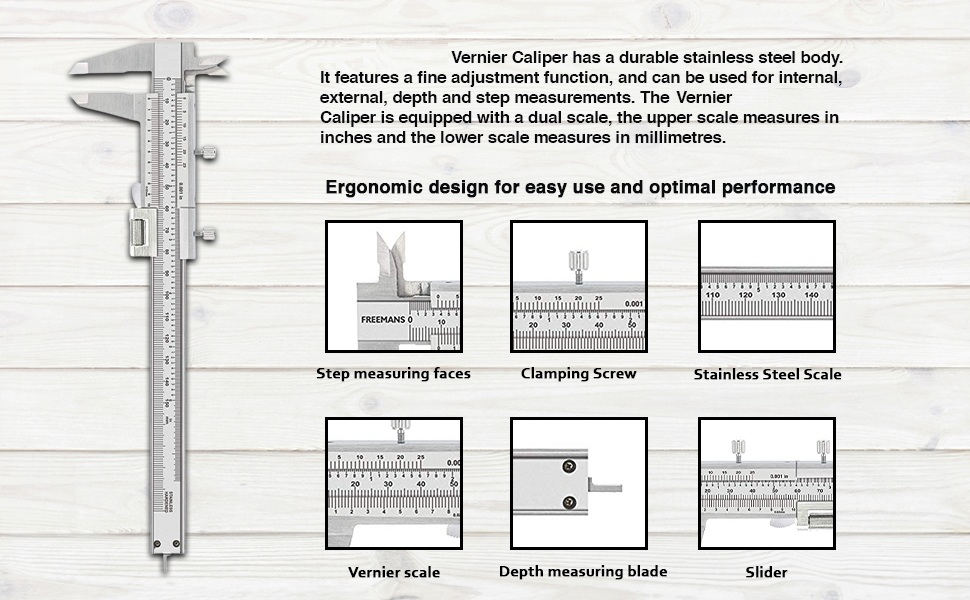 HOXY Manual caliper Measuring Tool with Inch/Millimeter Conversion