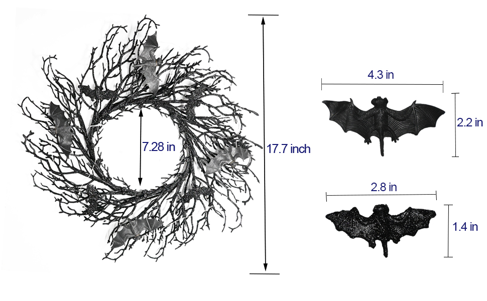 PALONMY Halloween Wreath Decoration with Timer 18 Inch 30