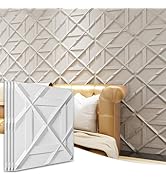 Art3d PVC 3D Wall Panel, Decorative Wall Tile in White 12-Pack 19.7