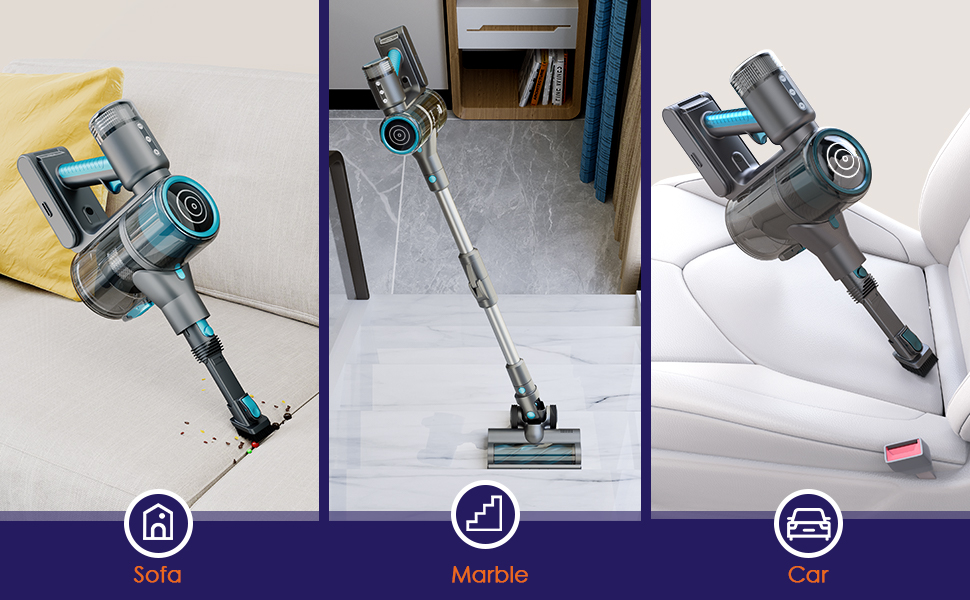 Oraimo Cordless Vacuums, 27000pa Stick Vacuum Cleaner Cordless