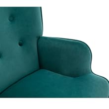 Velvet Armchair Modern Accent Chair With Footstool Occasional Lounge Chair For Living Room, Green 15 2