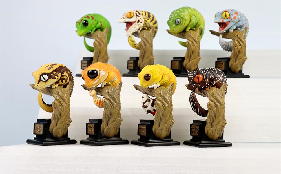 ヒョウモントカゲモドキ　ガチャ　フィギュア リアルすぎるレオパの可動式フィギュアが必ず当たるガチャを回し
