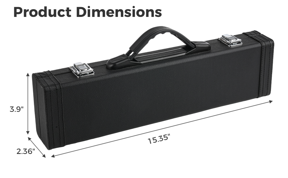 GEKMOR Flute Case, PU Leather Flute Hard Case for C 16 Hole