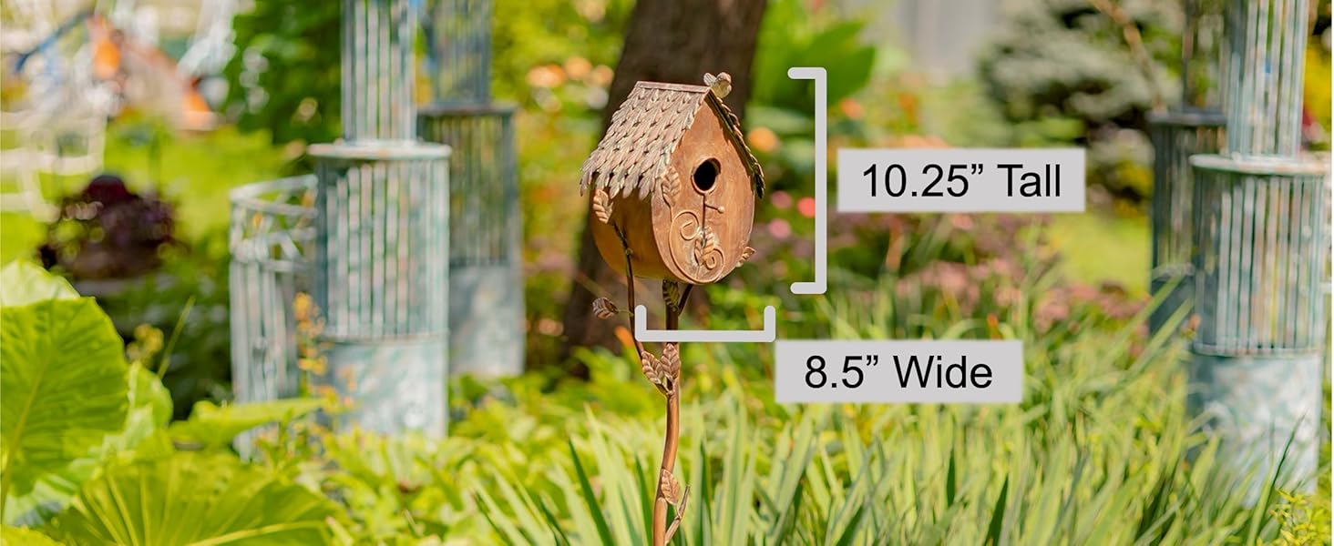 ZR142106-2 exquisite aged copper birdhouse in patina finish best for bluejays and large birds