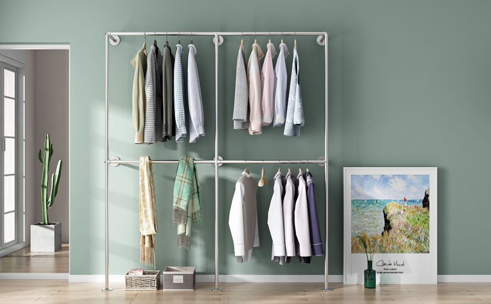 IronJiaZu Gold Wall Clothing Rack Wall Mount clothes Rack