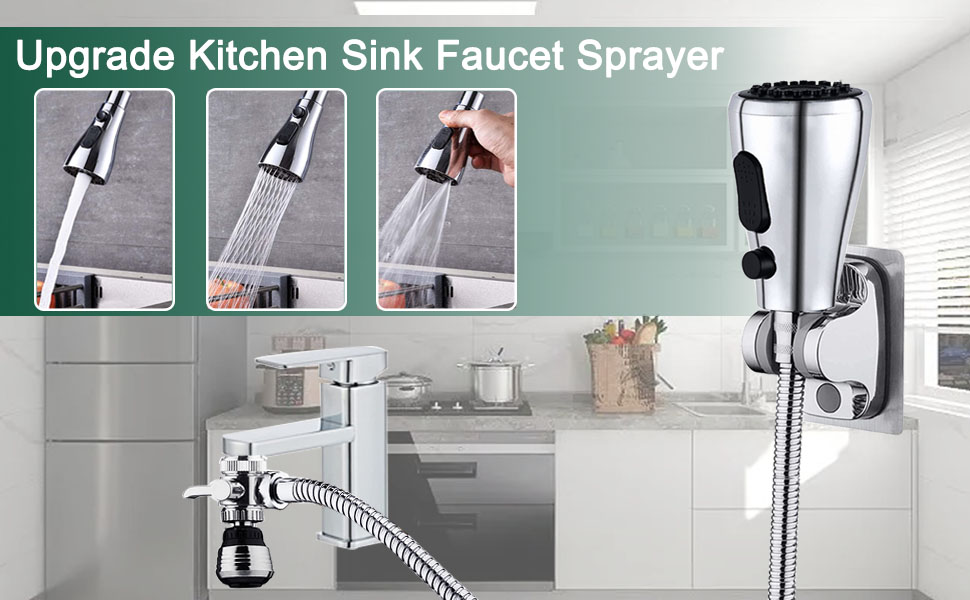 Kitchen Faucet Sink Sprayer Attachment Set,3 Modes Sink Sprayer