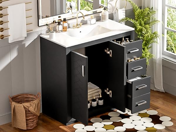 Amazon.com: Virubi 36 Inch Bathroom Vanity with Ceramic Sink