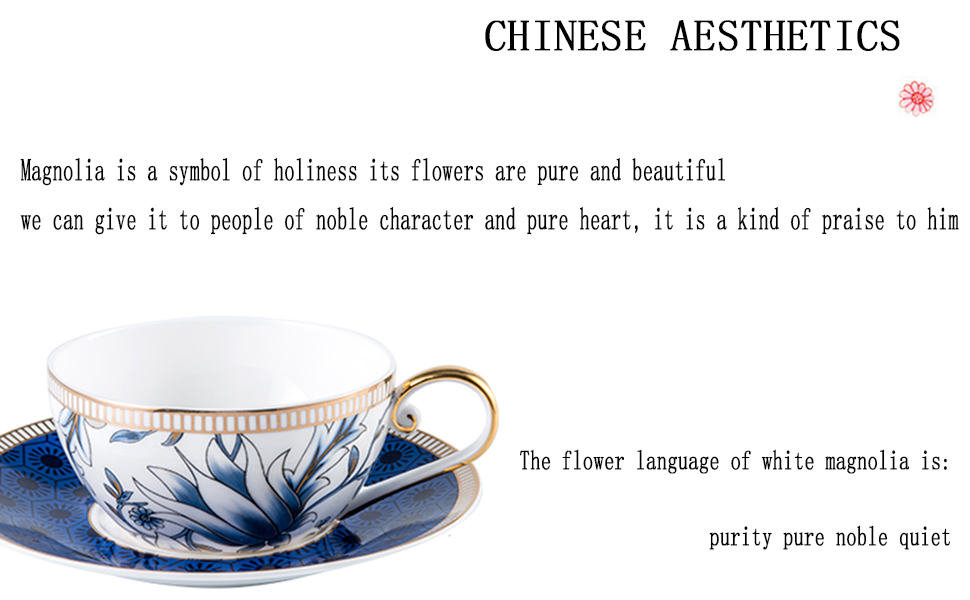 ACMLIFE Tea for One Teapot and Cup Set, Vintage Floral