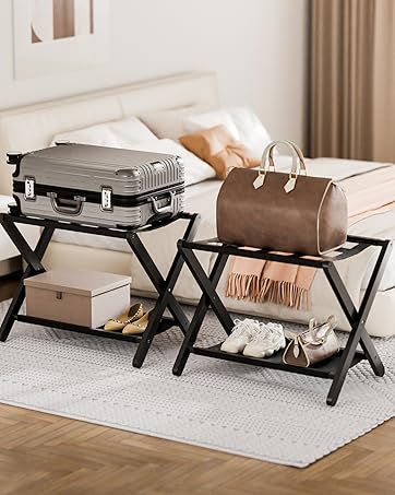 bamboo luggage stand