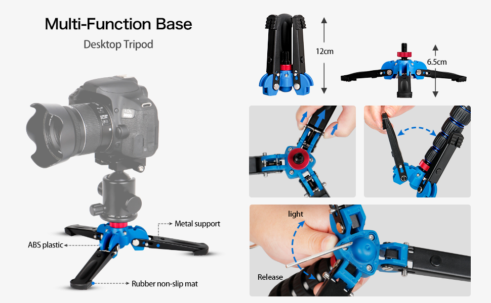 koolehaoda Camera Aluminum Monopod With Support Base & K09 Ballhead