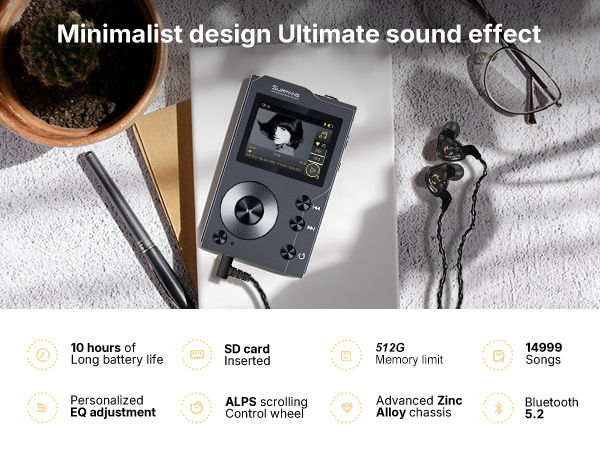 SURFANS F20 HiFi オーディオ MP3プレーヤー Surfans F20 HiFi MP3 Player with Bluetooth, Lossless DSD