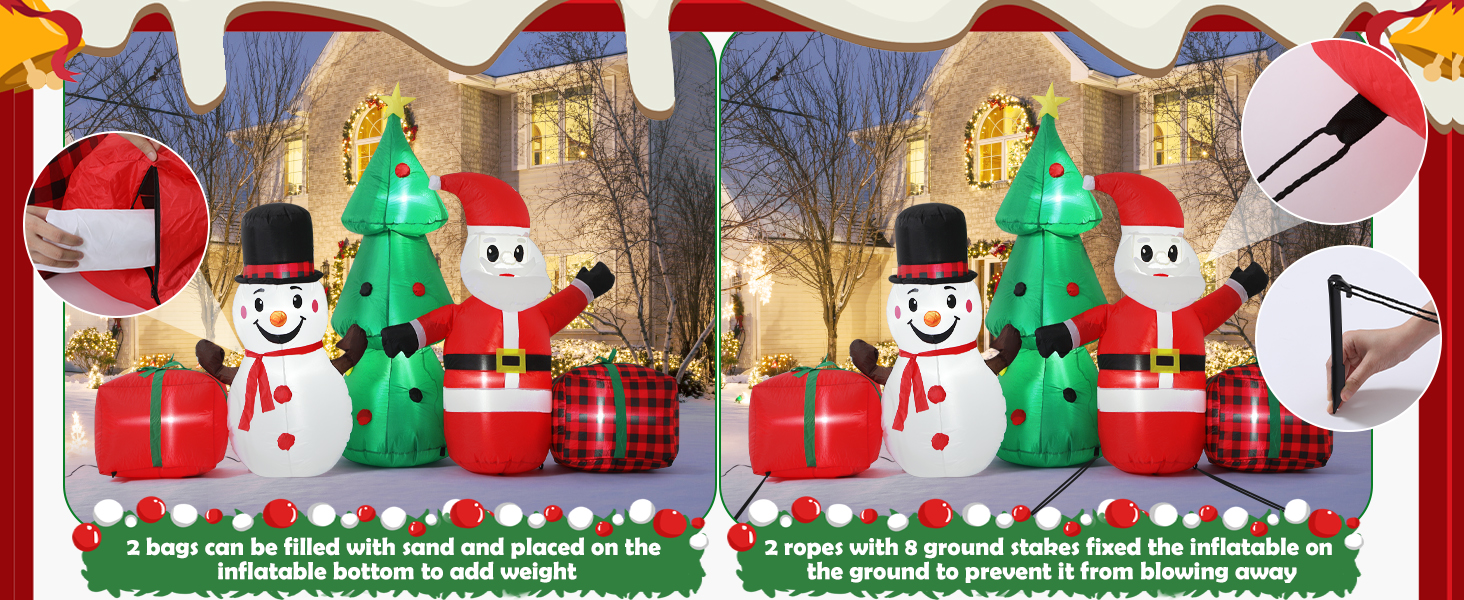 Bestcool Christmas Inflatables Outdoor Decorations 5x8FT Blow up