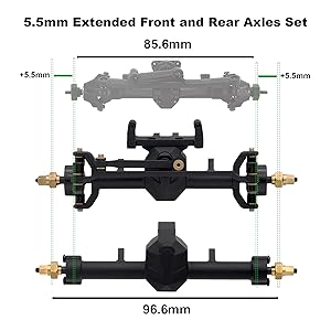 Amazon.com: AMK 103g SCX24 Axles, +5mm Widened and CVD 52