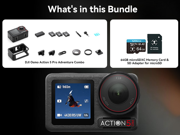 イヤホン DJI Action 5 Pro Adventure Combo Amazon.com : DJI Osmo Action 5 Pro Adventure Combo, Action