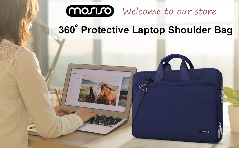 MOSISO 360 Protective Laptop Shoulder Bag Compatible with MacBook Pro